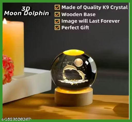 3D Dolphin Crystal Ball LED Night Light